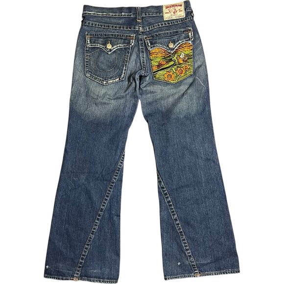 True Religion Buddah Nature Embroidered Y2K Joey Flare Jeans - Picture 2 of 7
